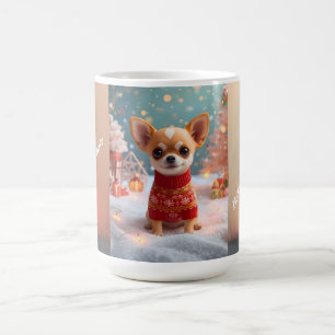 Süße Chihuahua-Weihnachtstasse Personalisierter Kaffeetasse