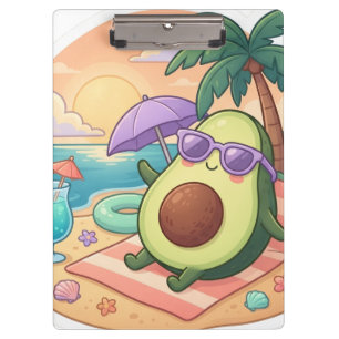 Süße chillige Avocado am Strand Sommerurlaub Aufkl Klemmbrett