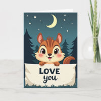 Süße Chipmunk-Liebt-dich-Karte