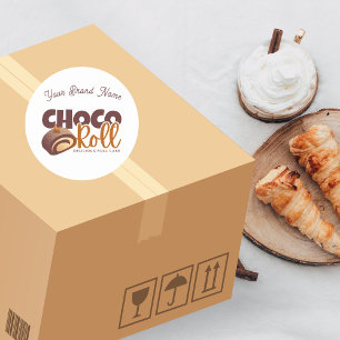 Süße Choco Roll Bäckerei Shop Logo Aufkleber