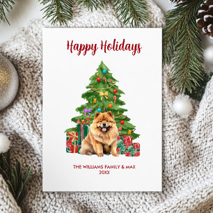 Süße Chow Chow-Hundefamilie Weihnachten