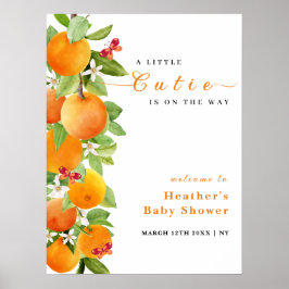 Süsse Citrus Orange Clementine Baby Dusche Willkom Poster