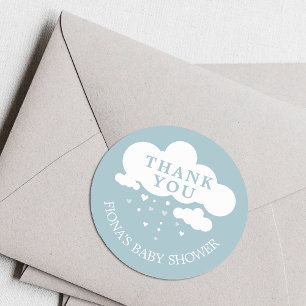 Süße Cloud Rain Hearts Baby Shower Dankeschön Runder Aufkleber