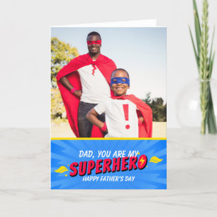 Süße Comic-Superhelden Vatertag Fotokarte Dankeskarte