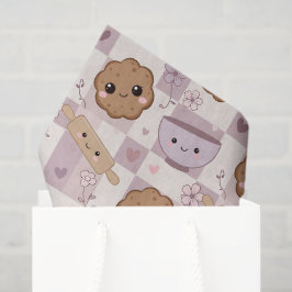 Süße Cookie-Gingham-Lila-Rosa-Seidenpapier Seidenpapier