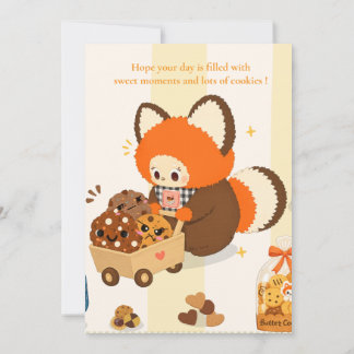 Süße Cookie-Rotpanda-Blanko-Karte | Personalisiert Einladung