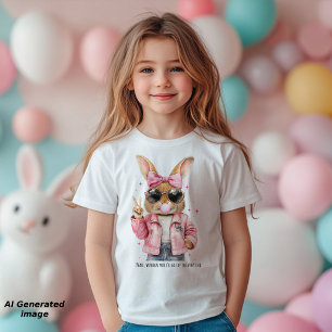 Süße coole Häschen-Friedenszeichen individuelle Te Kleinkind T-shirt