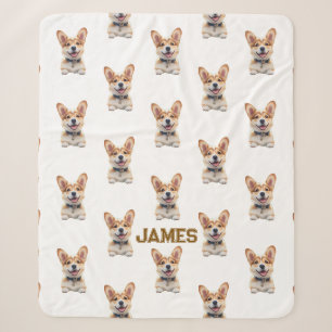Süße Corgi-Babydecke – Personalisiert Sherpadecke