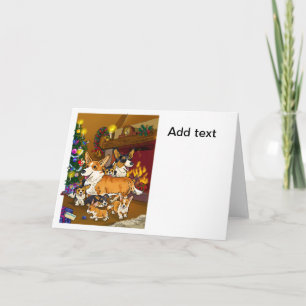 Süße Corgi-Familie Weihnachten Karte