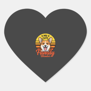 Süße Corgi-Familienmitglied-Hundefreund Herz-Aufkleber