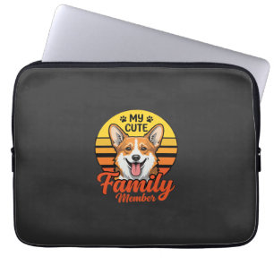 Süße Corgi-Familienmitglied-Hundefreund Laptopschutzhülle