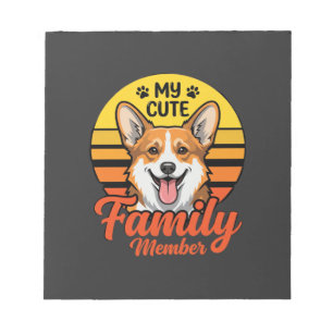 Süße Corgi-Familienmitglied-Hundefreund Notizblock