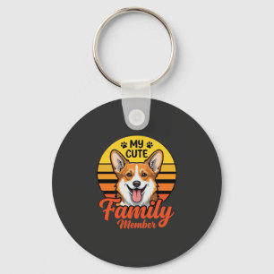 Süße Corgi-Familienmitglied-Hundefreund Schlüsselanhänger