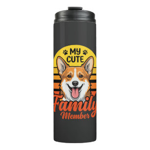 Süße Corgi-Familienmitglied-Hundefreund Thermosbecher