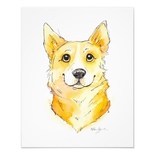 Süsse Corgi Fotodruck (Vorne)