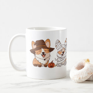 Süße Corgi-Halloween-Kostüme Whimsical Holiday Mu Kaffeetasse