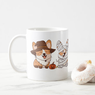 Süße Corgi-Halloween-Kostüme Whimsical Holiday Mu Kaffeetasse