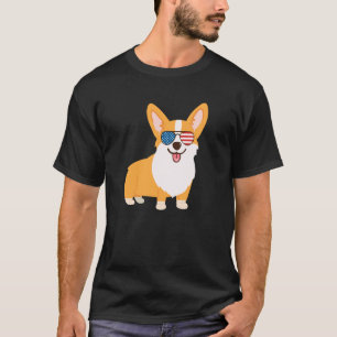 Süße Corgi-Hund-Sonnenbrille zum 4. Juli T-Shirt