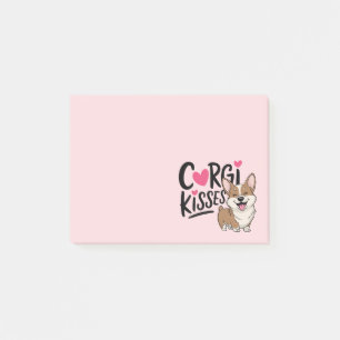 Süße Corgi Küsse Mom Rosa Herzen Hundeliebhaber Post-it Klebezettel