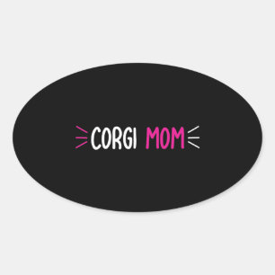 Süße Corgi-Mama-Hund Liebhaber Ästhetik-Geschenk-D Ovaler Aufkleber