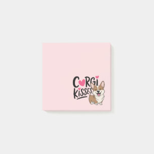 Süße Corgi-Mama Rosa Herzen Welpenküsse Hundeliebh Post-it Klebezettel