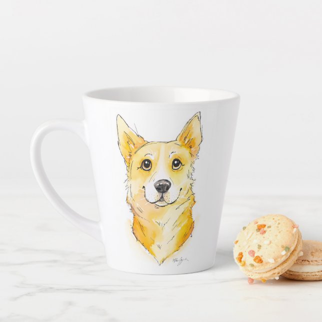 Süsse Corgi Milchtasse (Beispiel)