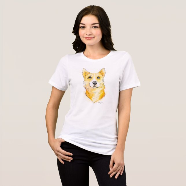 Süsse Corgi Tri-Blend Shirt (Vorderseite voll)
