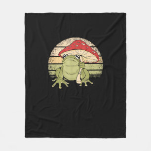Süße Cottagecore-Ästhetik-Frosch-Pilz-Goblincor Fleecedecke