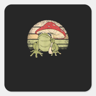 Süße Cottagecore-Ästhetik Frosch Pilz Goblincor Quadratischer Aufkleber