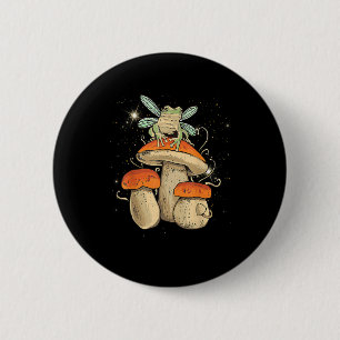 Süße Cottagecore-Ästhetik Pilz Frosch Goblincor Button