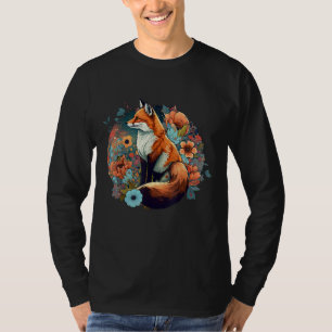 Süße Cottagecore Florale Fuchs-Ästhetik Mädchen Fr T-Shirt