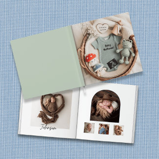 süße Cottagecore-Korbbaby-Fotobuch-Erinnerung Gästebuch