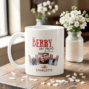 Süße Couleure-Foto-Collage-Rote-Erdbeeren-Tasse Kaffeetasse