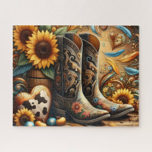 Süße Cowboystiefel Puzzle