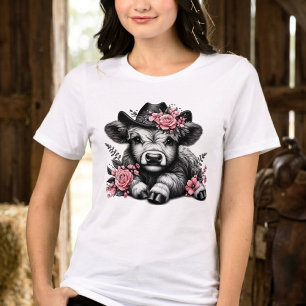 Süße Cowgirl Highland-Kuh Tri-Blend Shirt