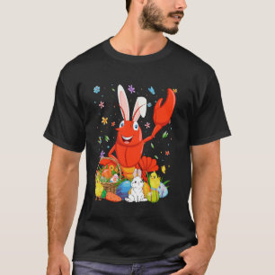Süße Crawfish-Hasenohren-Osterkörbchen Frohe T-Shirt