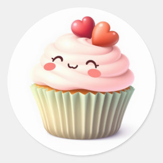 Süße Cupcake-Aufkleber Runder Aufkleber