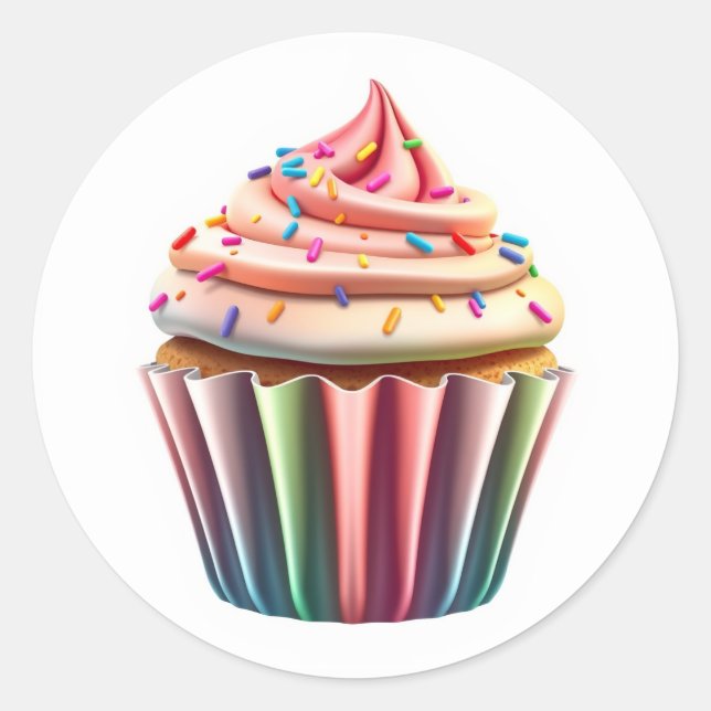 Süße Cupcake-Aufkleber Runder Aufkleber (Vorderseite)