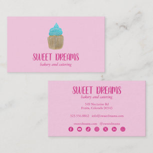 Süße Cupcake Catering Bäckerei Charmantes Pink Soz Visitenkarte