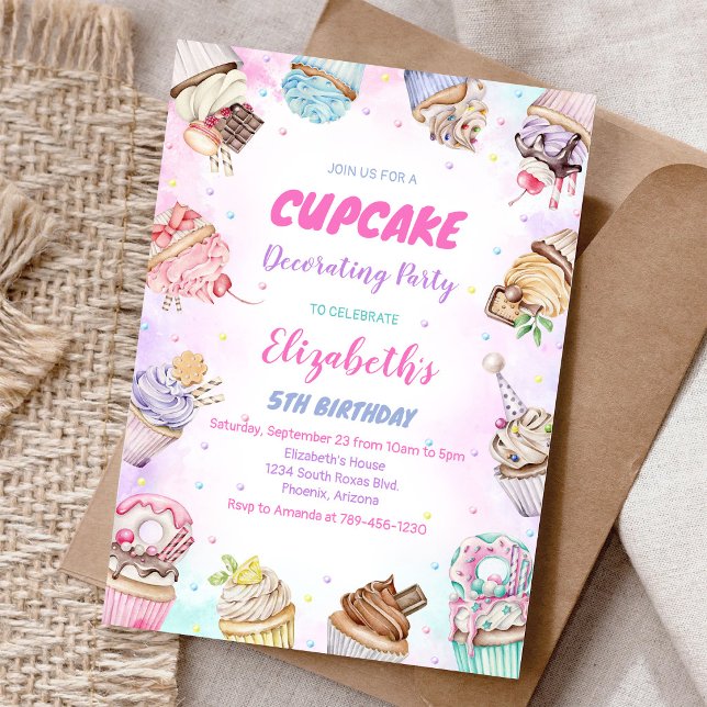 Süße Cupcake-Geburtstagsfeier-Einladung Einladung (Von Creator hochgeladen)