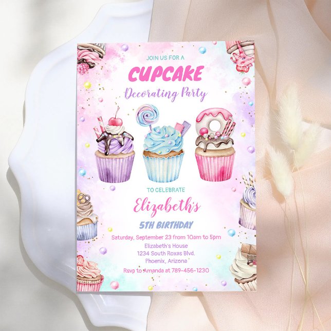 Süße Cupcake-Geburtstagsfeier-Einladung Einladung (Von Creator hochgeladen)