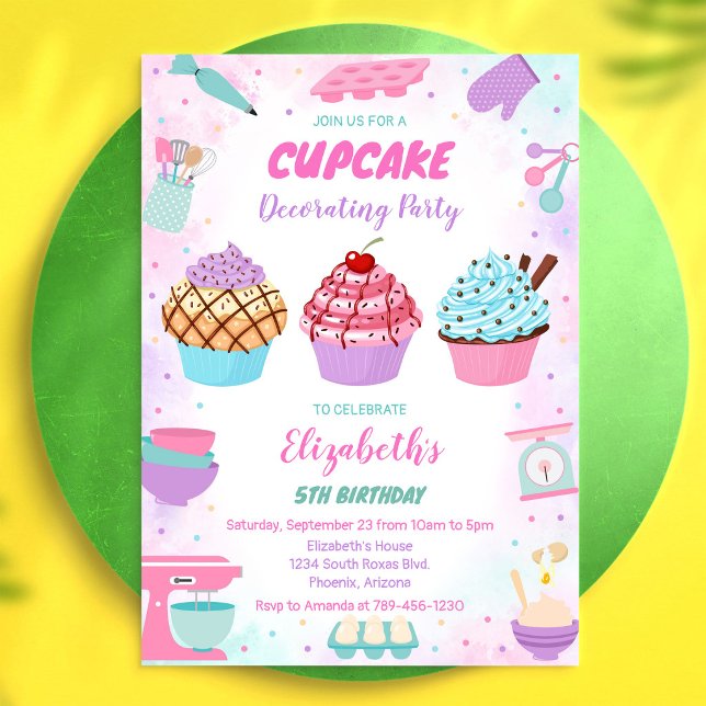 Süße Cupcake-Geburtstagsfeier-Einladung Einladung (Von Creator hochgeladen)
