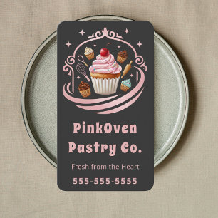 Süße Cupcake-Heimbäckerei-Konditorei-Chef Black Pi Visitenkarte
