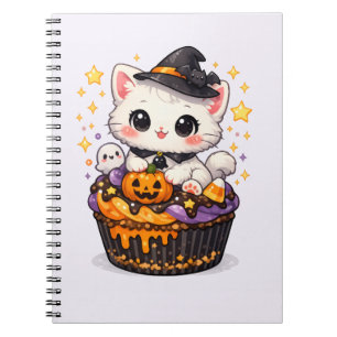 Süße Cupcake-Hexen-Kitty Notizblock