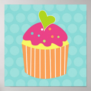 Süße Cupcake-Kinderzimmer-Wandkunst-Drucke Poster