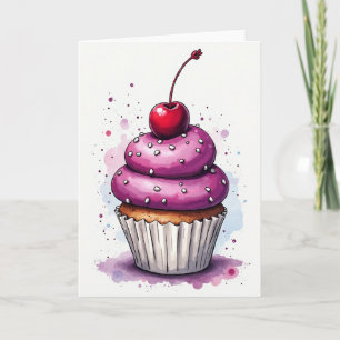 Süße Cupcake-Kunstkarte Karte