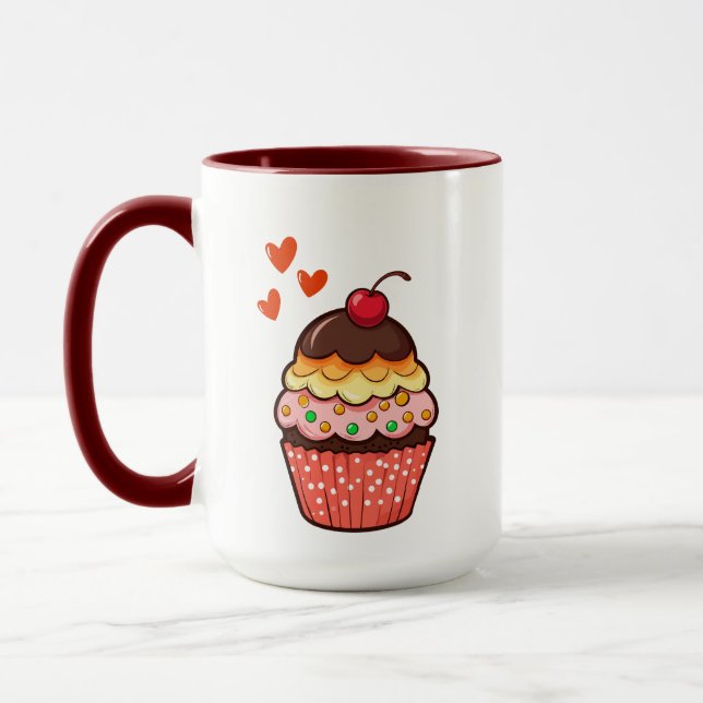 Süße Cupcake-Tasse mit Kirsche Tasse (Links)
