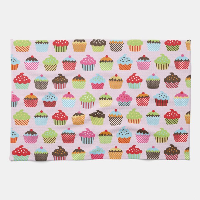 Süße Cupcakes Geschirrtuch (Horizontal)