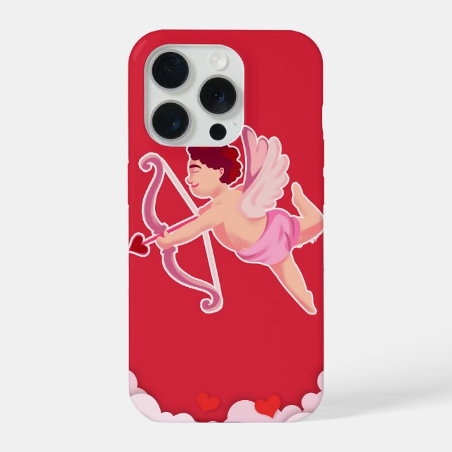 Süße Cupid-Valentinsengel-Illustration iPhone Hülle (Rückseite)