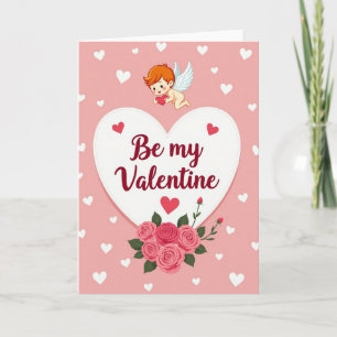 Süße Cupid Valentinstag-Herzen Karte